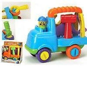 Toddler Toy Push Along Tool Truck 18+ Months 6 Pc Fun Time Pretend Play Plastic